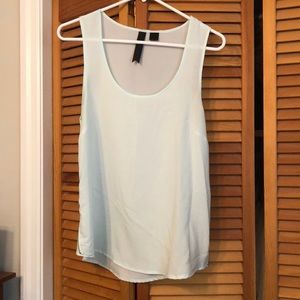 Sheer mint tank with zippered sides